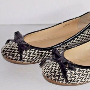 Enzo Angiolini Flats Black and White Fabric Size 6